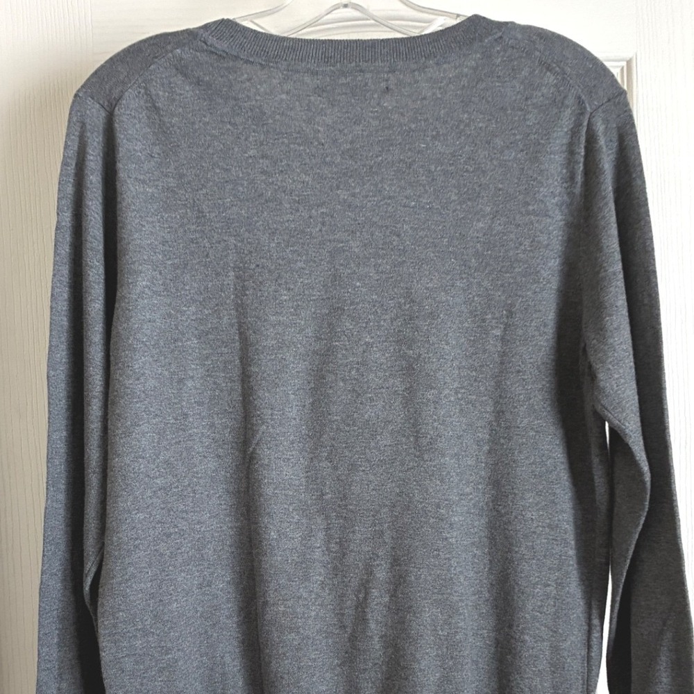 Banana Republic Womens L Gray Cat Glasses Intarsia Cotton Sweater NWT - Picture 9 of 10